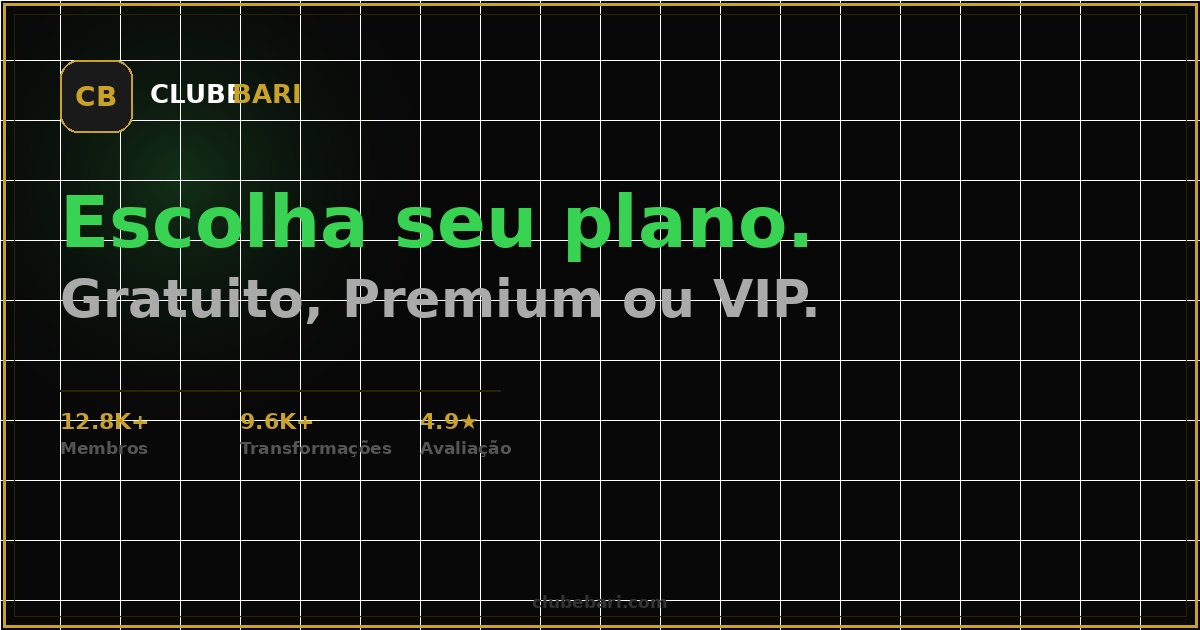 Visual dos planos do ClubeBari